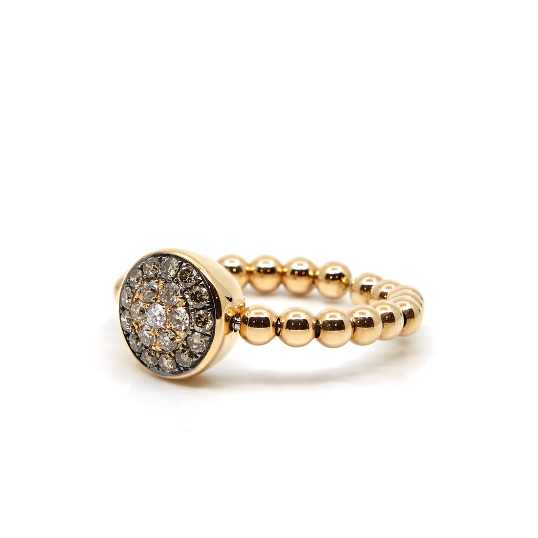 Roségouden ring met bruine en witte diamant ''Palladio''