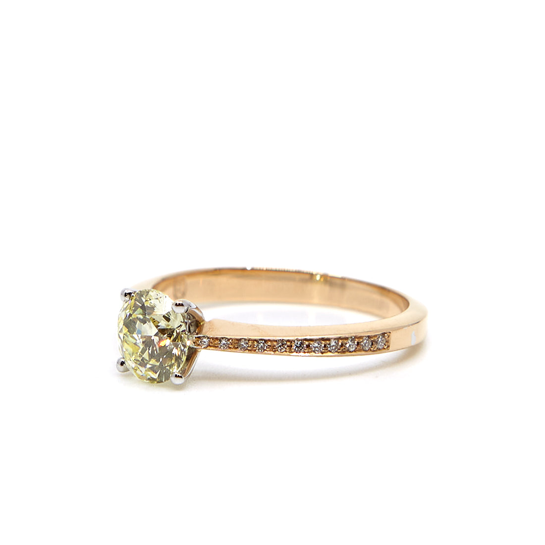 Roségoldener Solitärring mit Diamant
