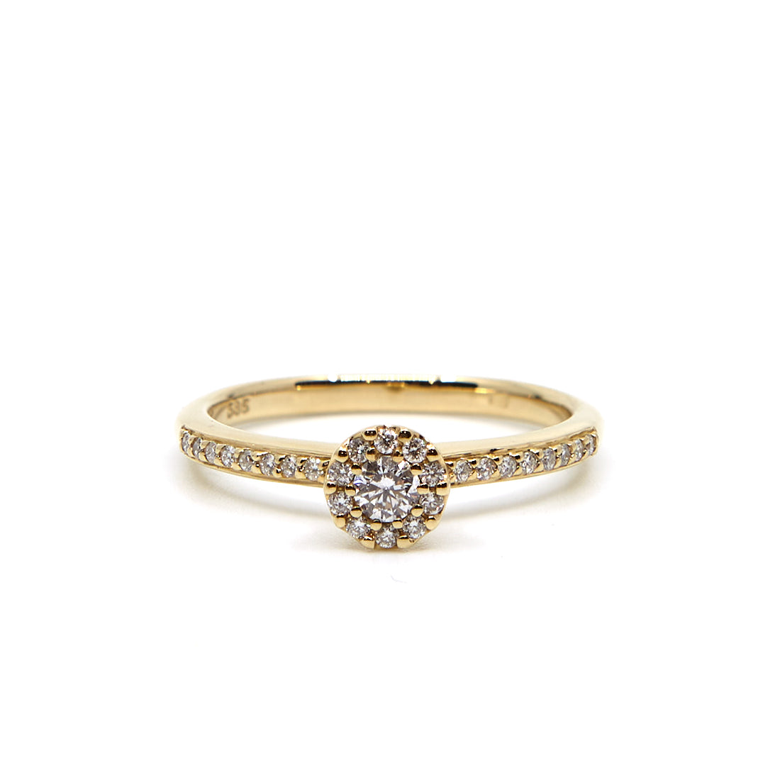 Gelbgoldring mit Diamant