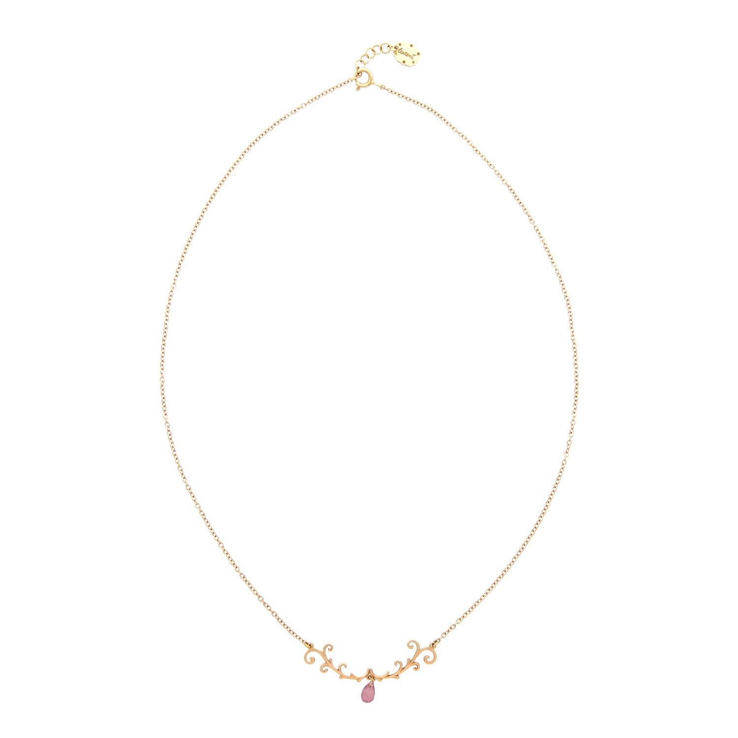 Roségouden collier met toermalijn