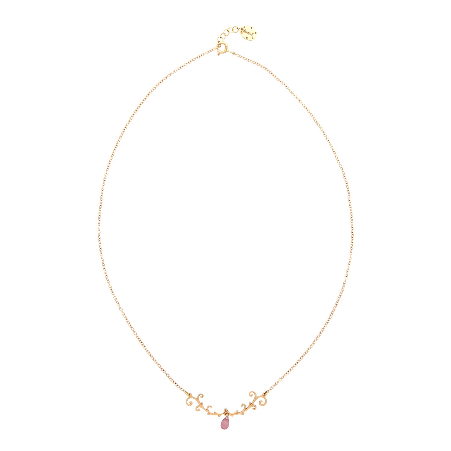 Roségouden collier met toermalijn