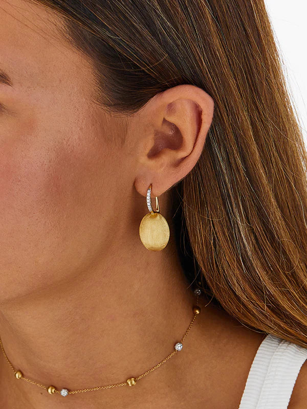 Yellow gold ear jewelry and diamond ''Ciliegine'' 