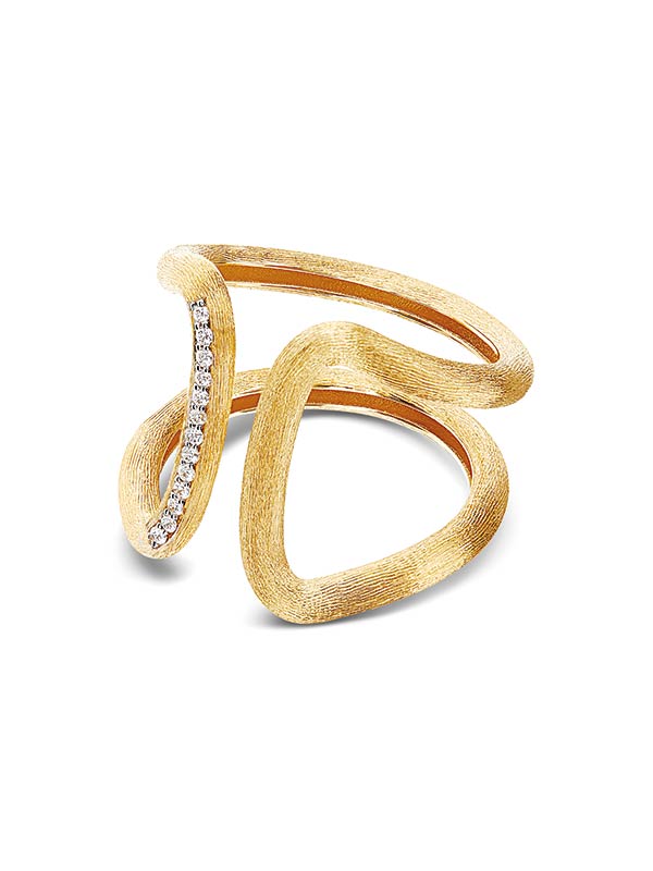 Yellow gold band ring with diamond ''Libera''