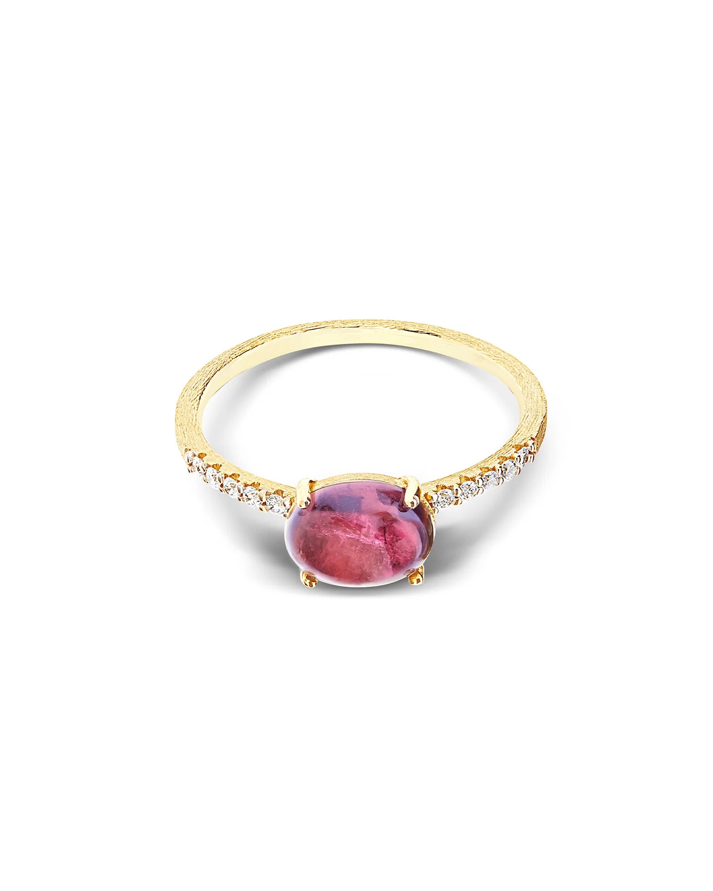 Yellow gold ring with tourmaline and diamond 