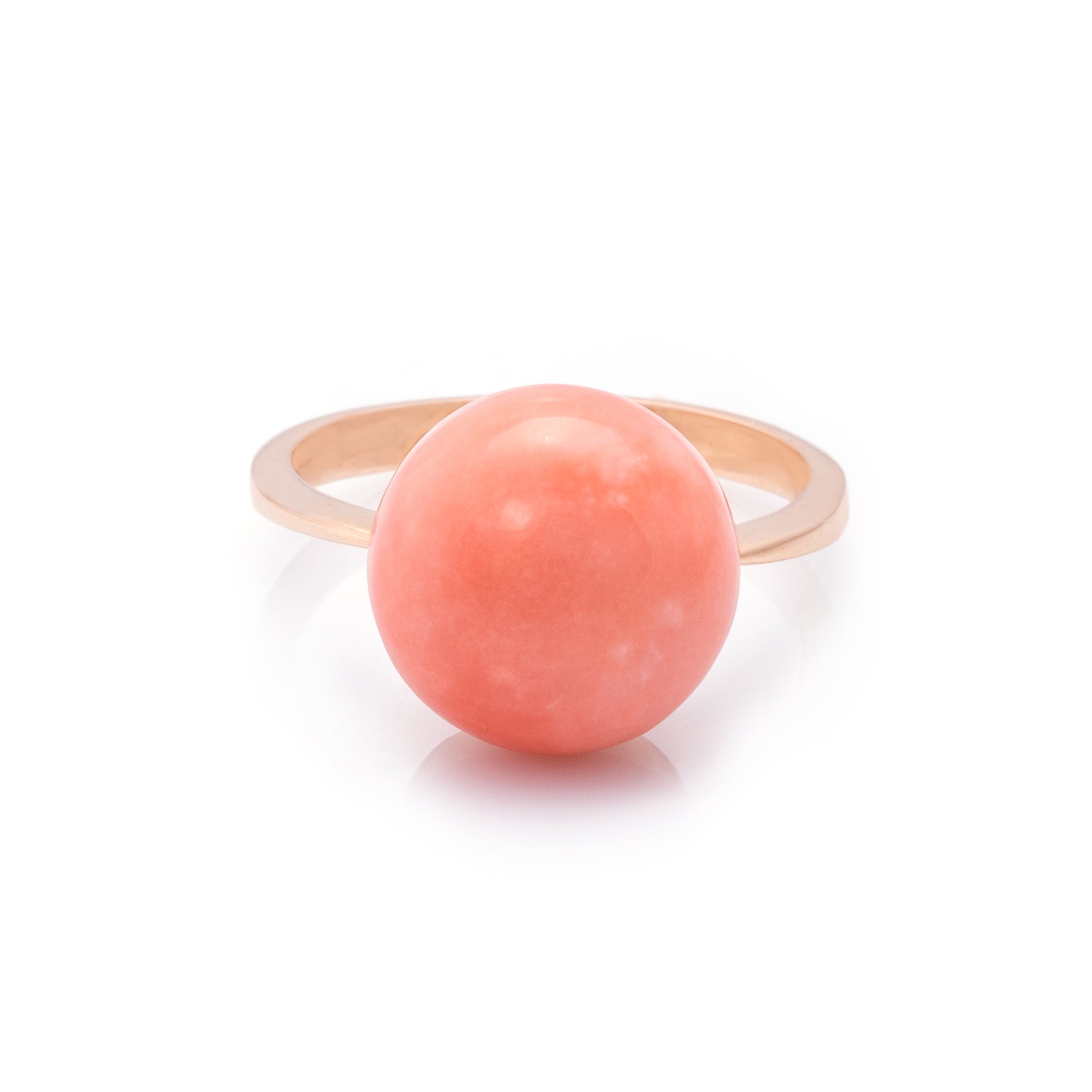 18 Karaat gouden ring 'Eva Nueva' met koraal