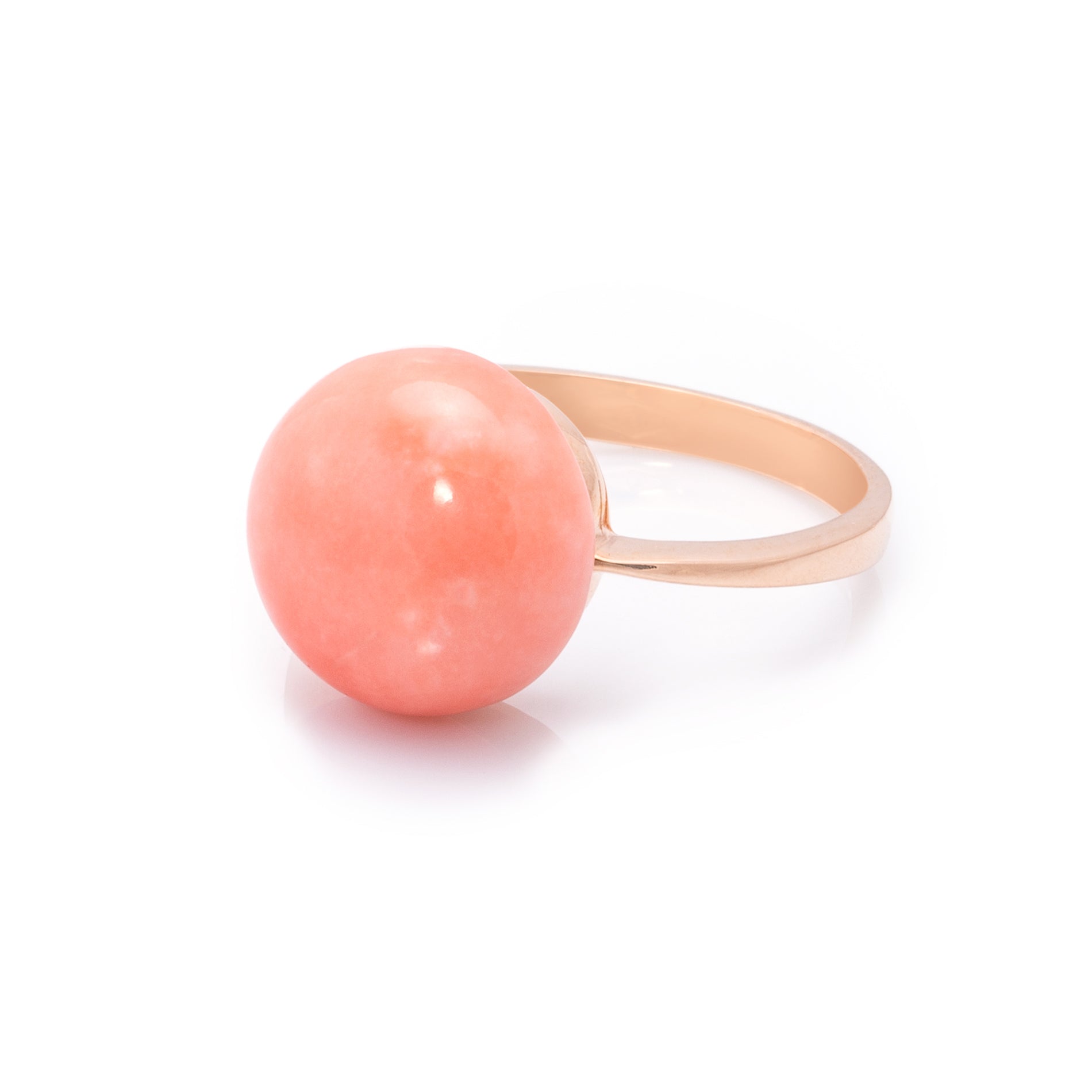 18 Karaat gouden ring 'Eva Nueva' met koraal