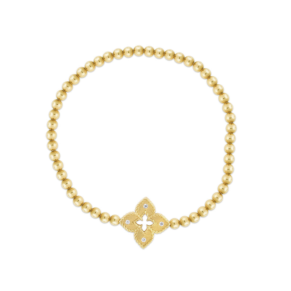 Yellow gold bracelet with diamond ''Venetian Princess, Flex''