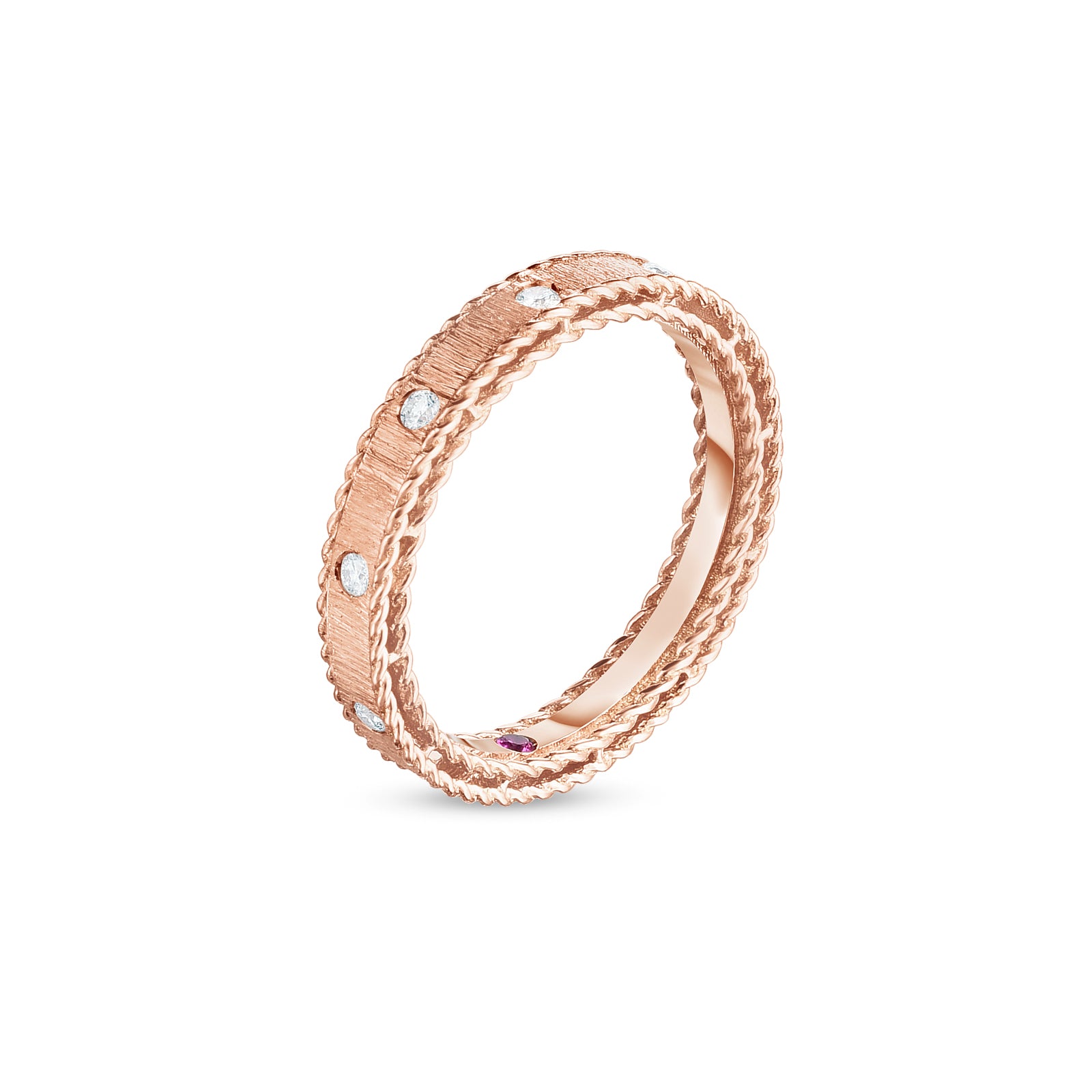 Roségouden ring met diamant ''Princess''
