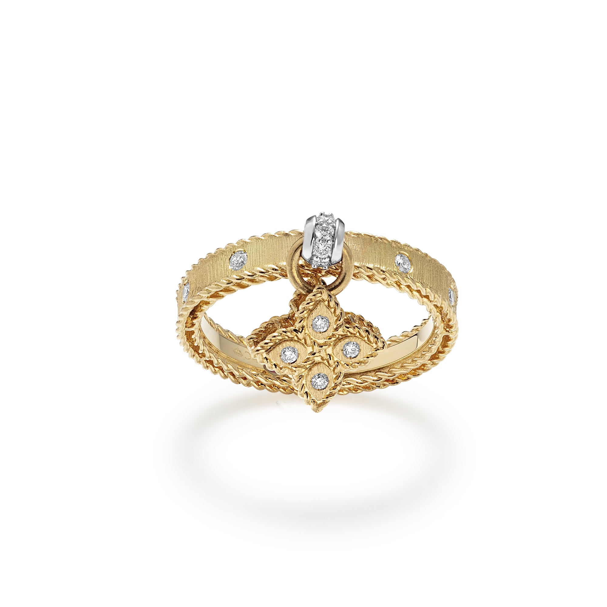 Yellow gold ring with diamond ''Princess ring''