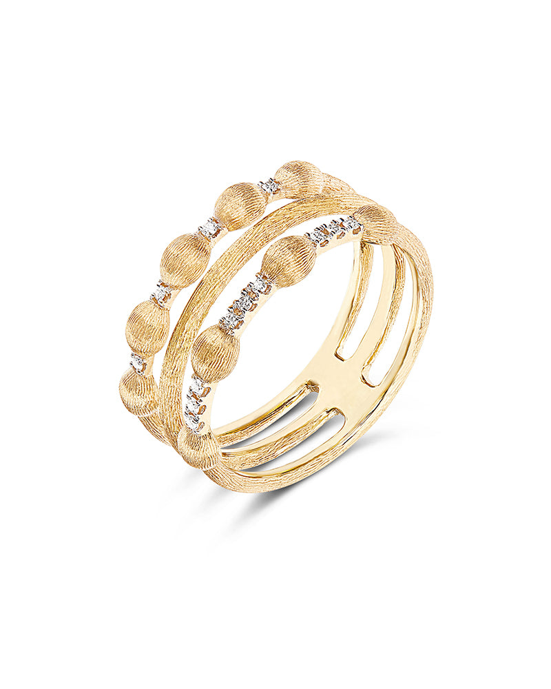 Yellow gold ring with diamond ''Dancing Élite''