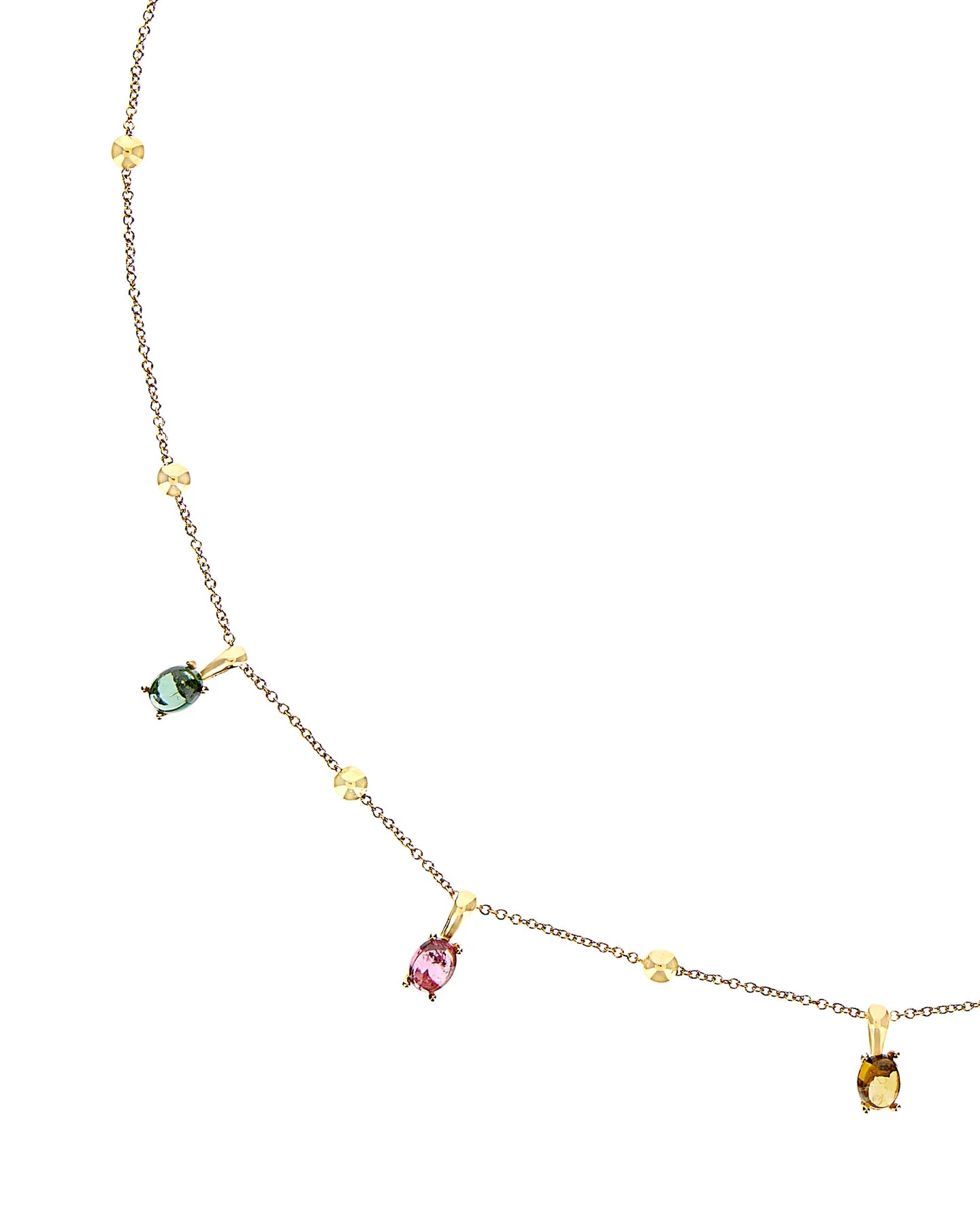 Yellow gold necklace with tourmaline ''Tourmalines''