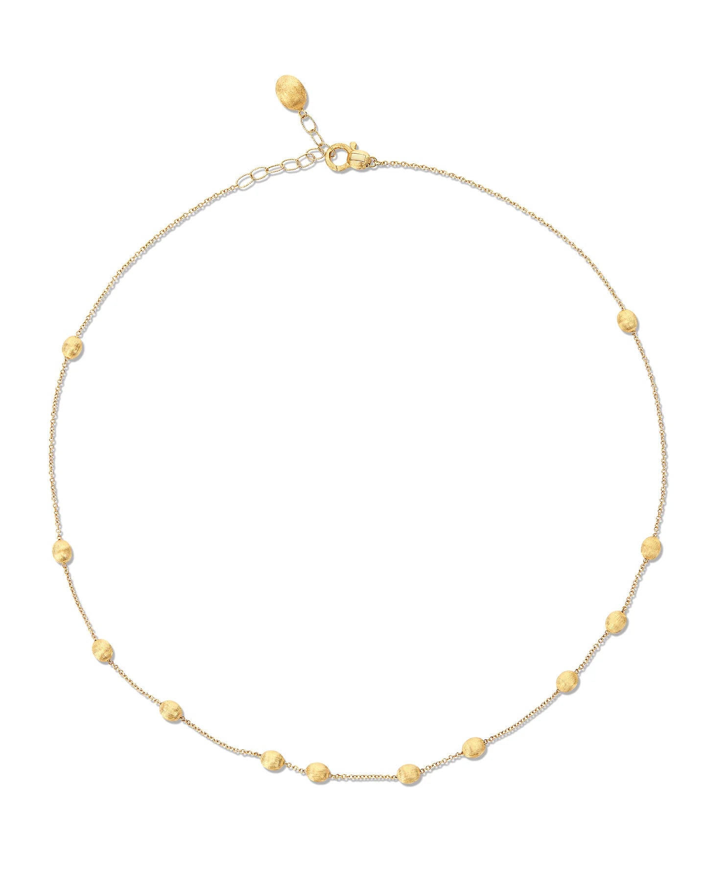 Yellow gold necklace with engraved balls ''Soffio'' 
