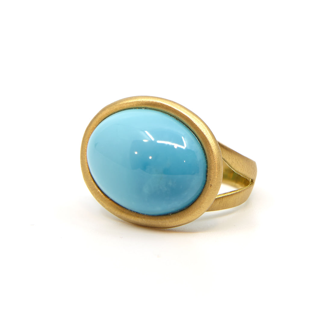 Yellow gold ring with turquoise