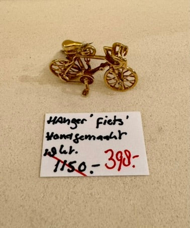 18 karaat geelgouden hanger 'fiets'