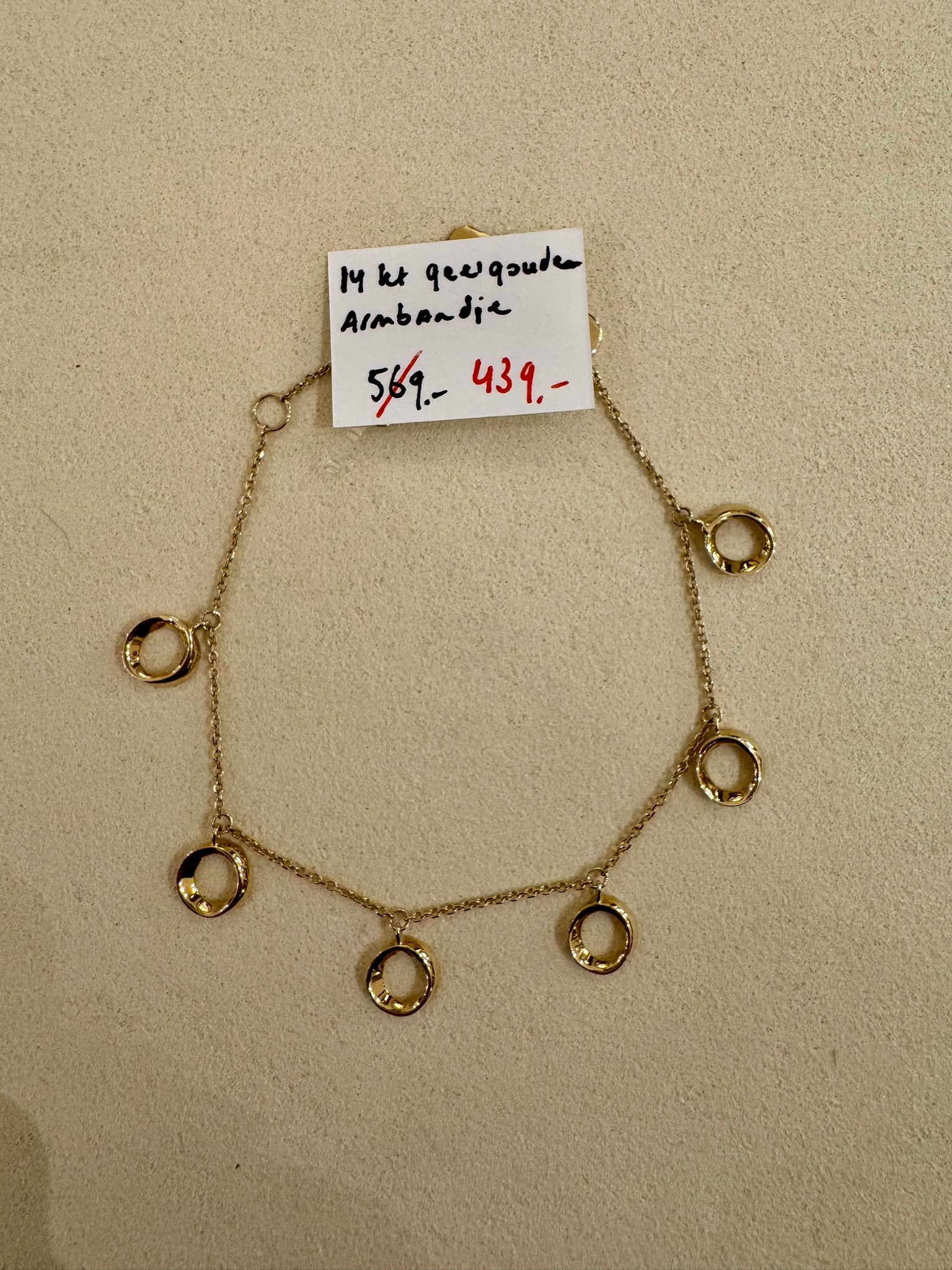 14 KARAAT GEELGOUDEN ARMBANDJE