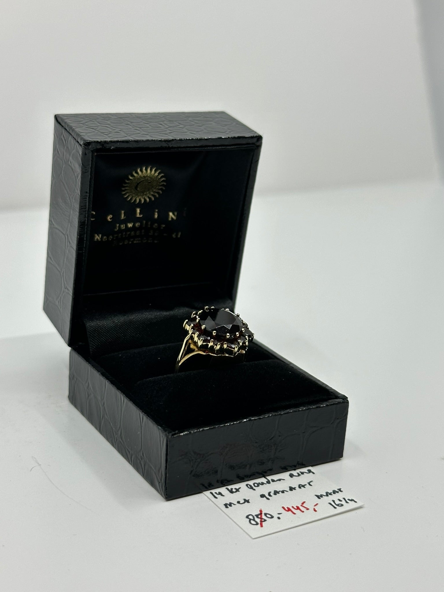 14 KARAAT GOUDEN RING MET GRANAAT