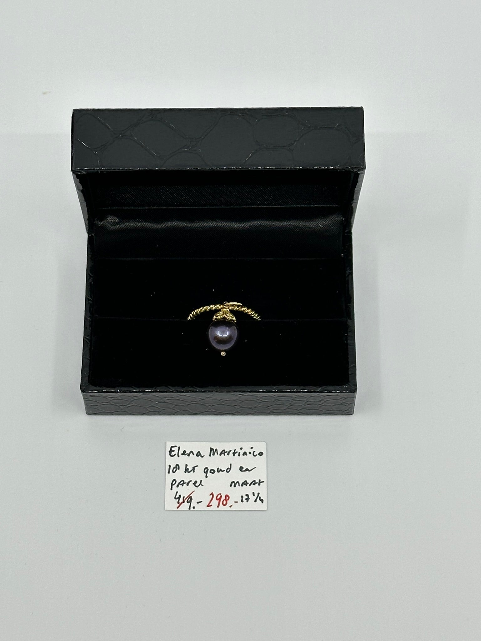 ELENA MARTINICO 18KT GOUDEN RING MET PAREL