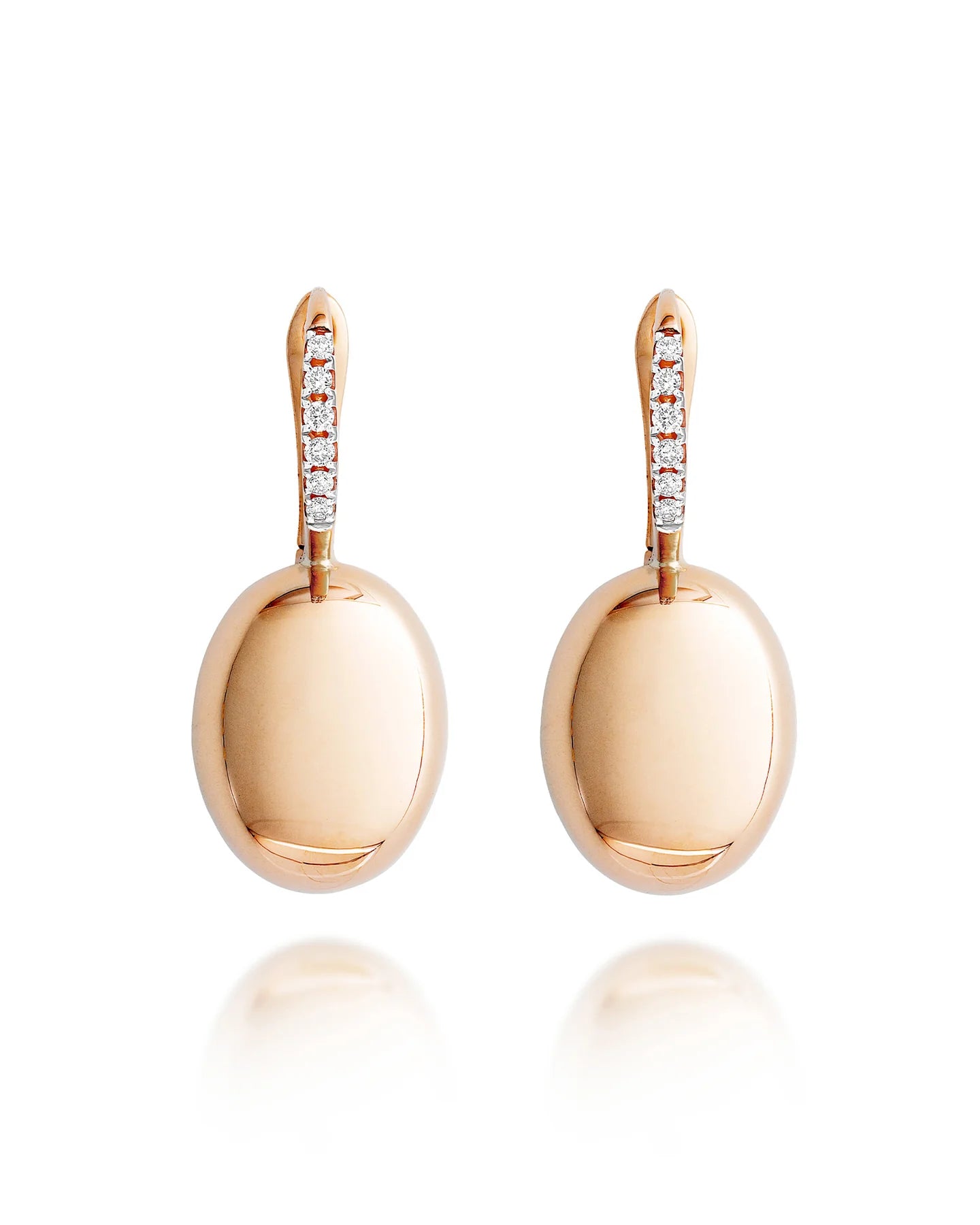 Rose gold earrings with diamond ''Ciliegine, Medium'' 