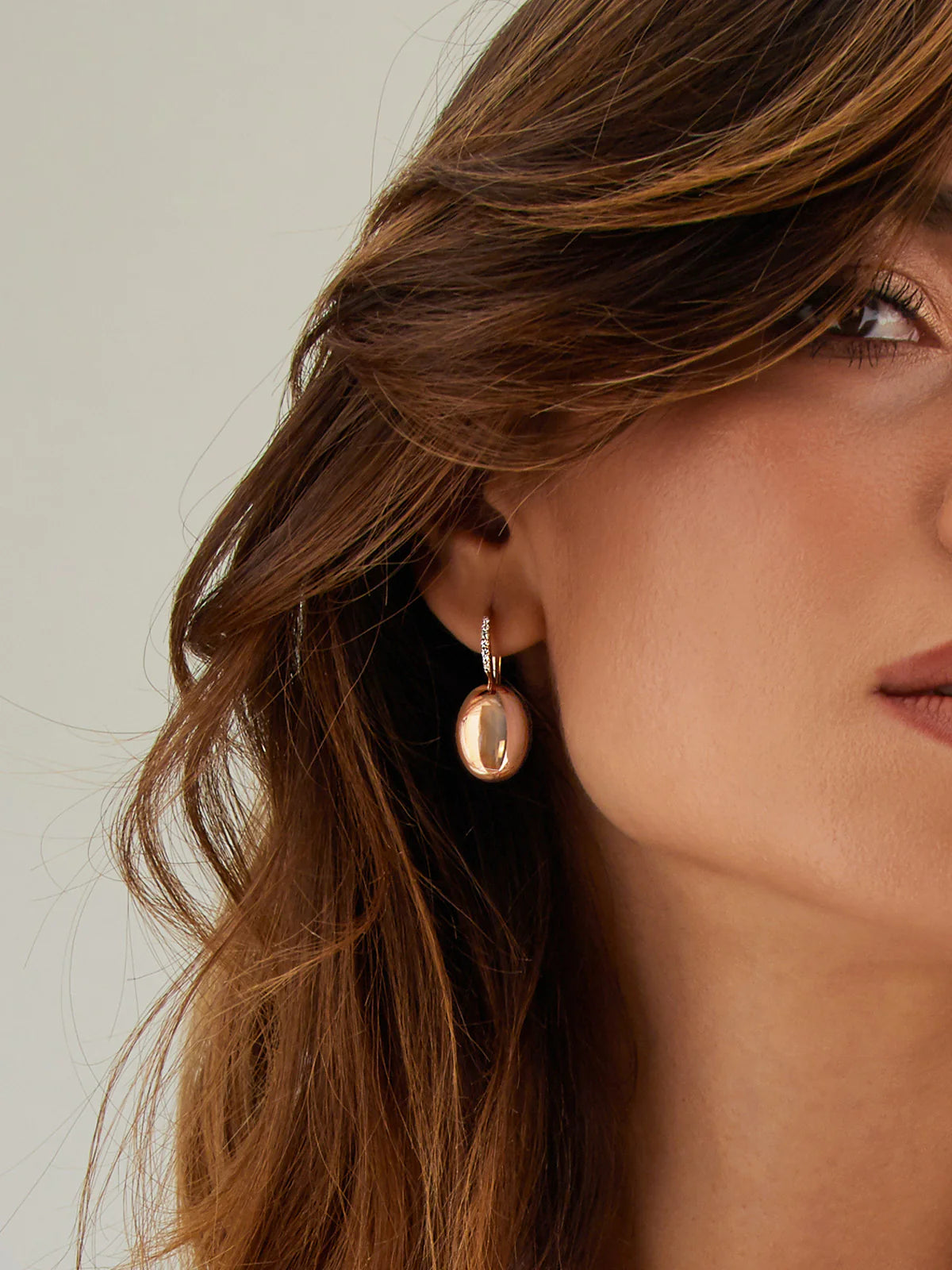Rose gold earrings with diamond ''Ciliegine, Medium'' 