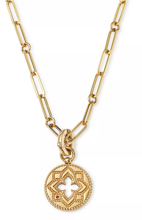 GEELGOUDEN COLLIER MET DIAMANT ''Venetian princess''