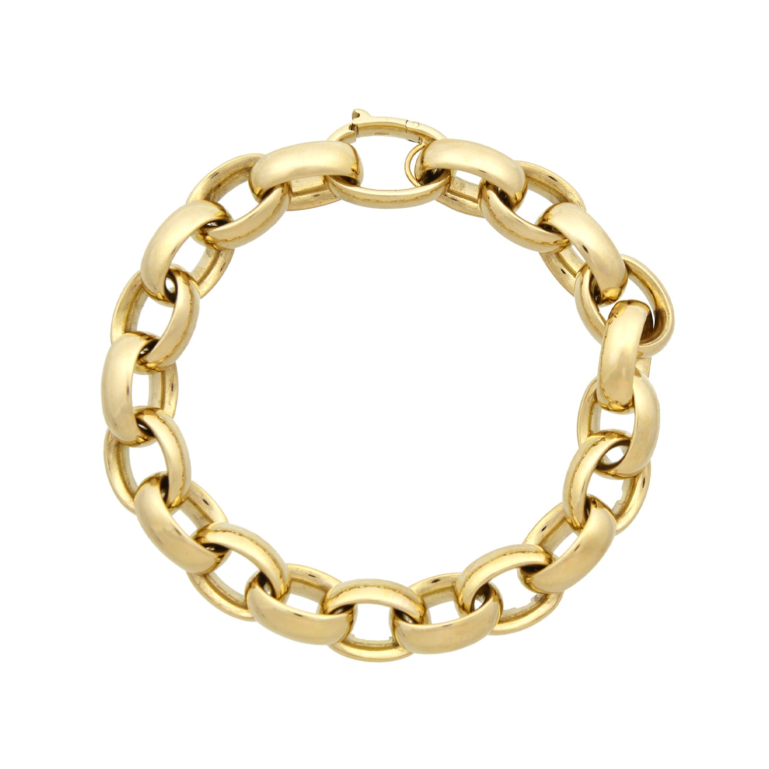 Rose gold link bracelet.