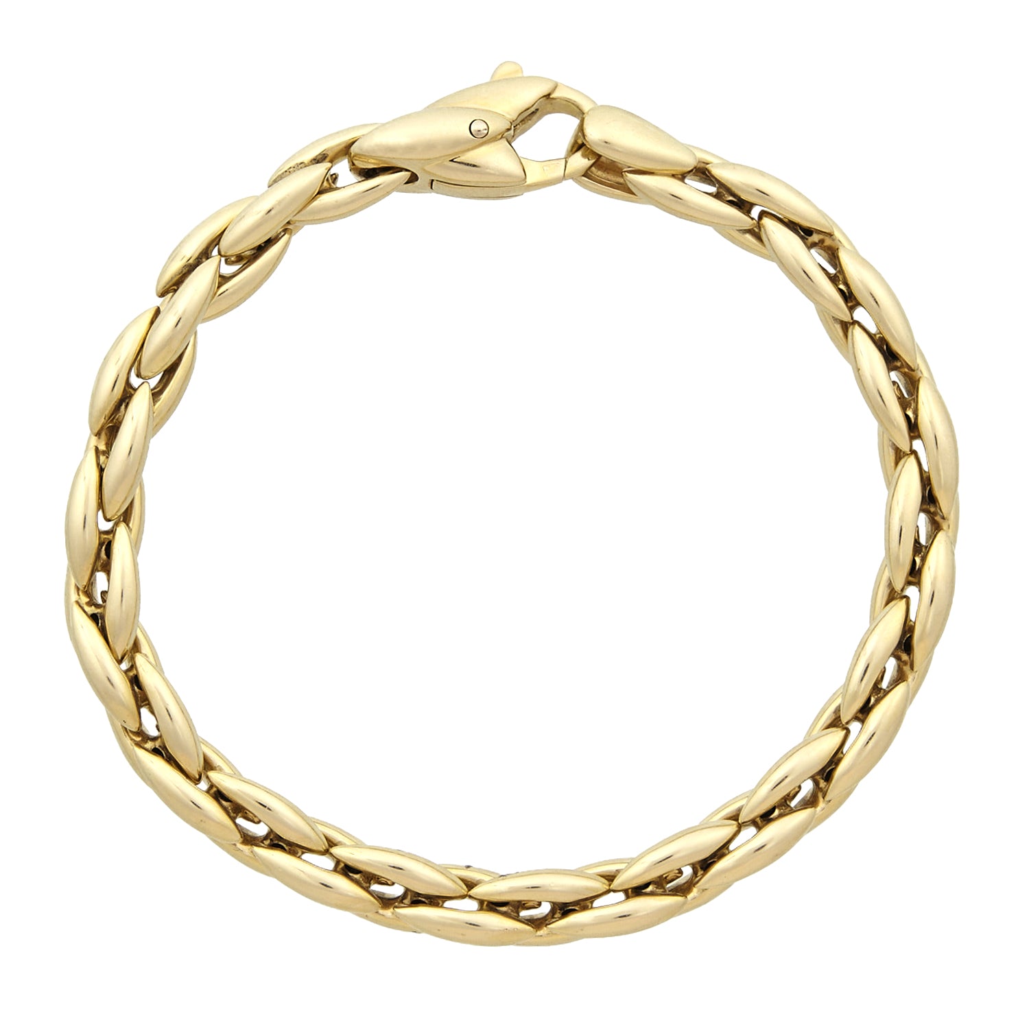 Yellow gold palmier link bracelet