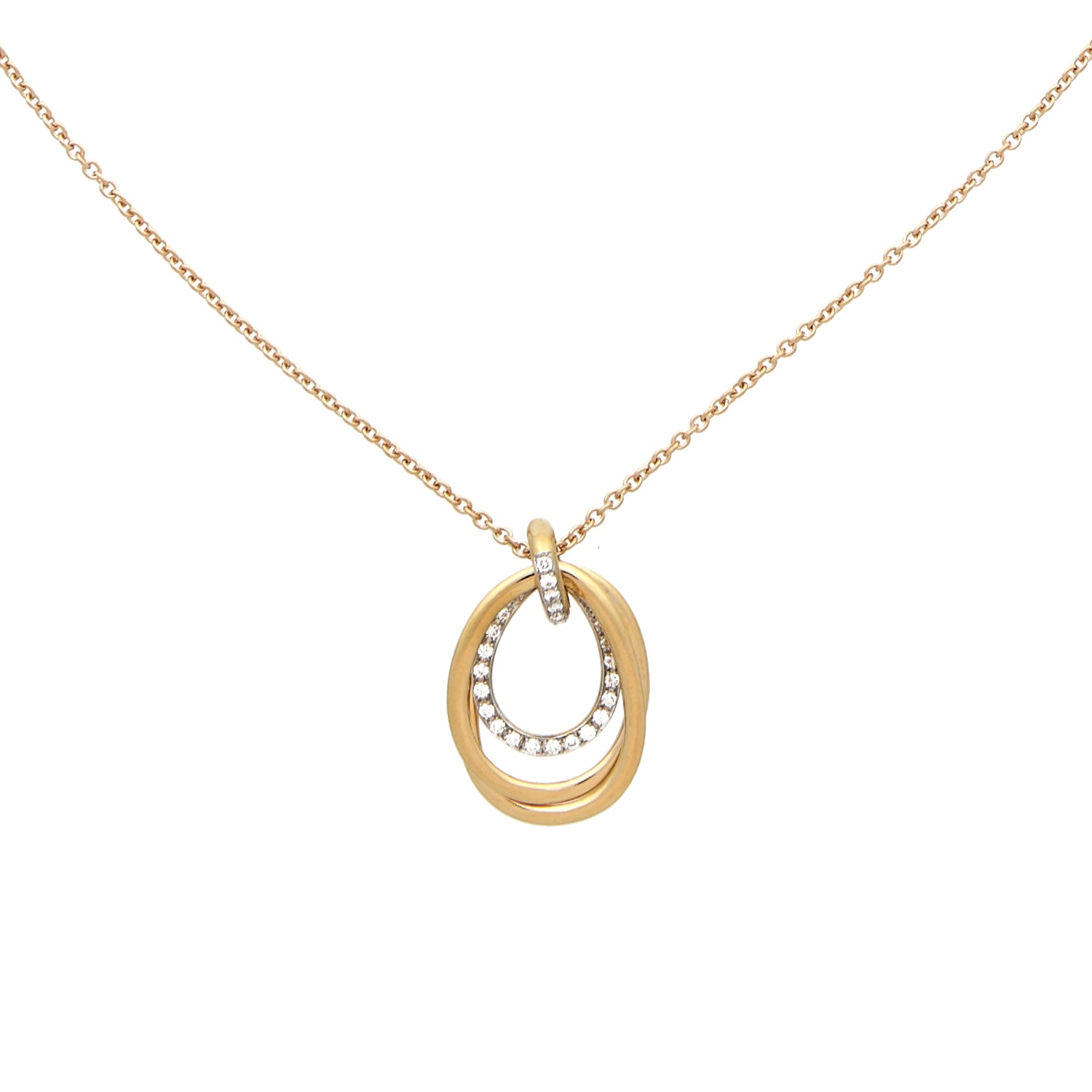 Rose gold necklace with diamond pendant