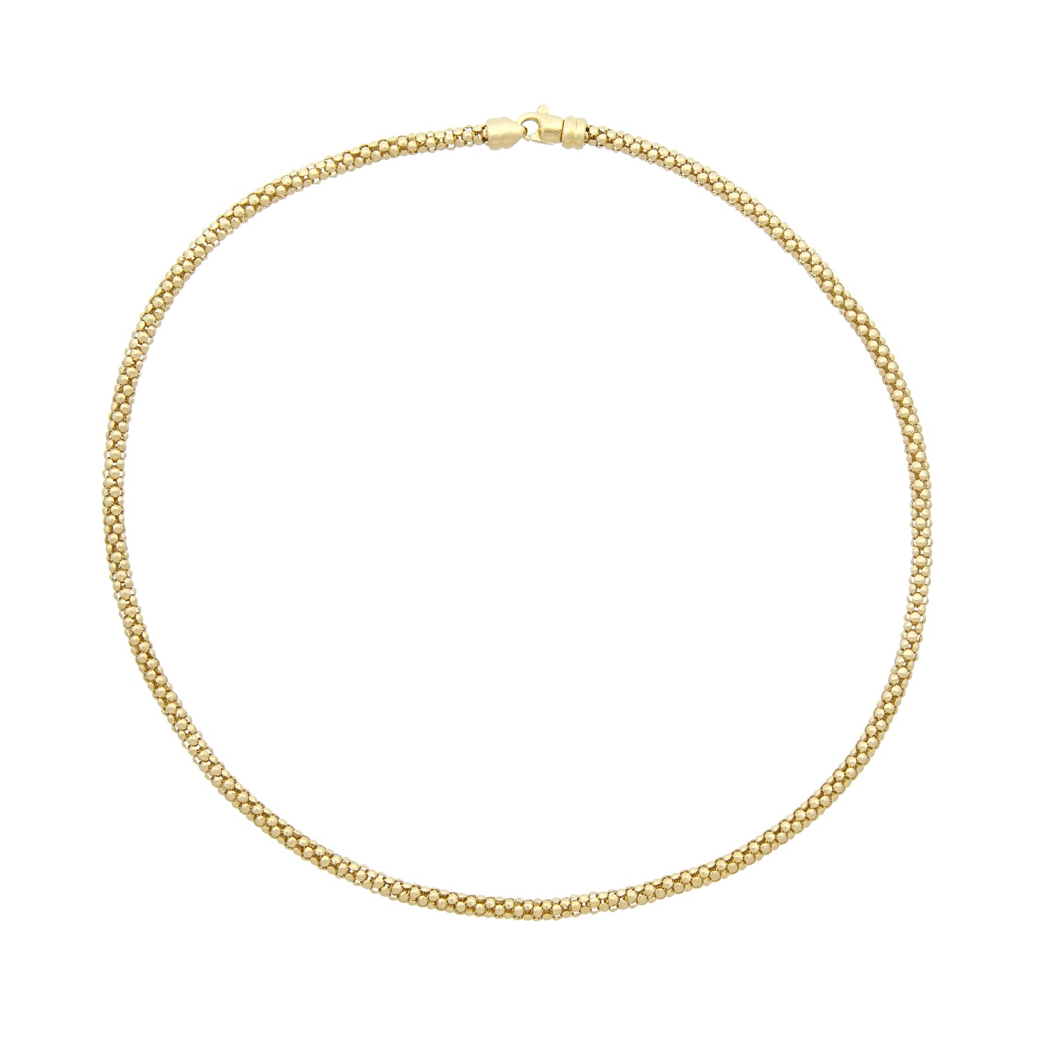 Yellow gold popcorn necklace