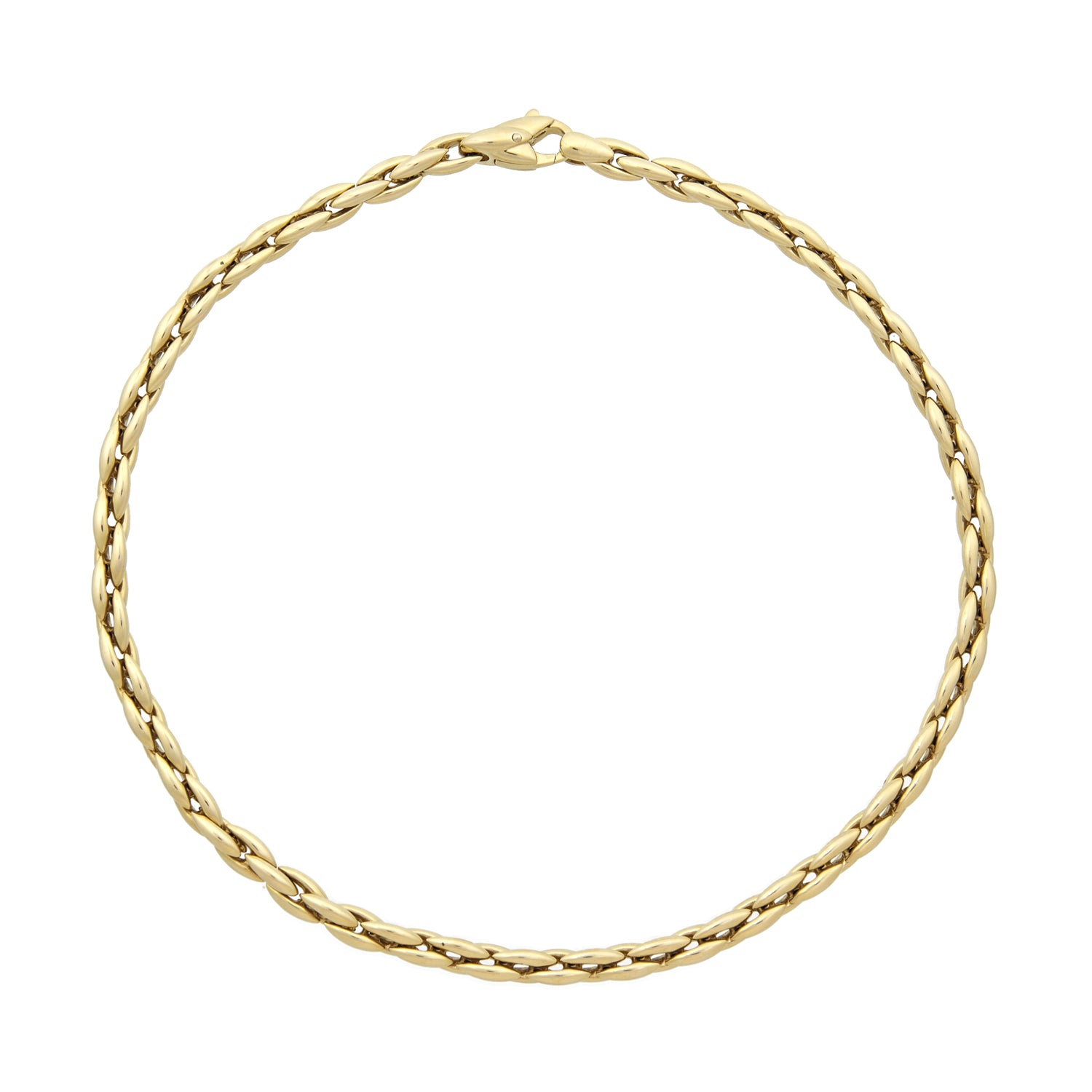Yellow gold necklace palmier link