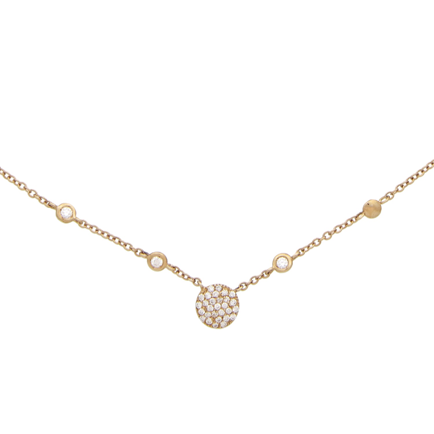 Rose gold necklace with diamond