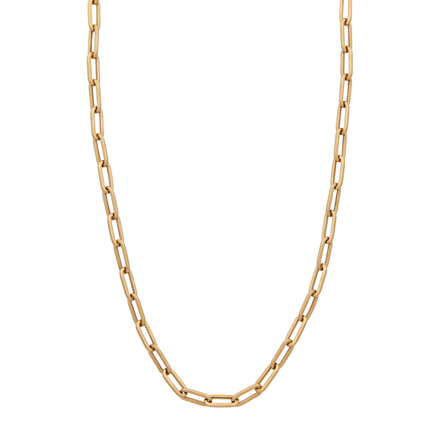 Rose gold paperclip necklace, long
