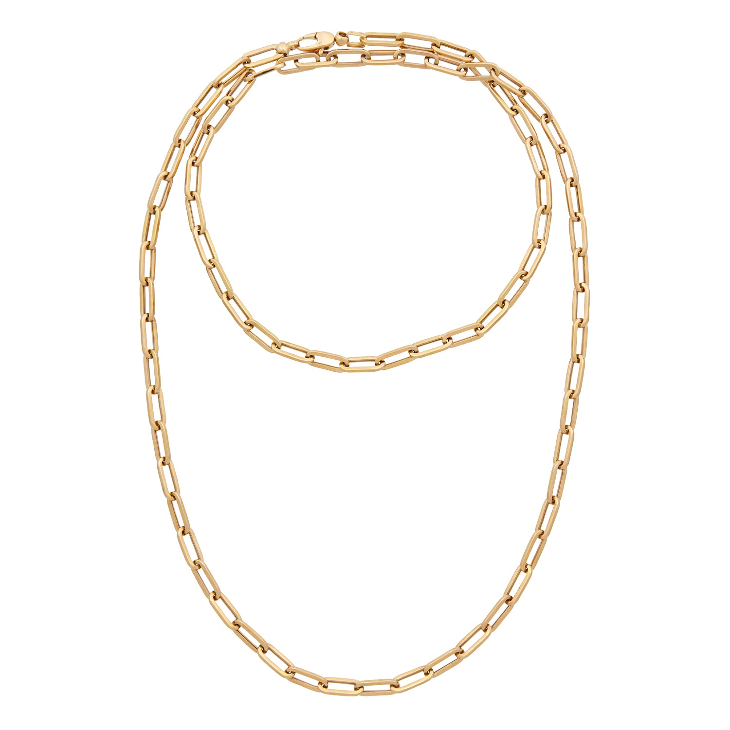 Rose gold paperclip necklace, long