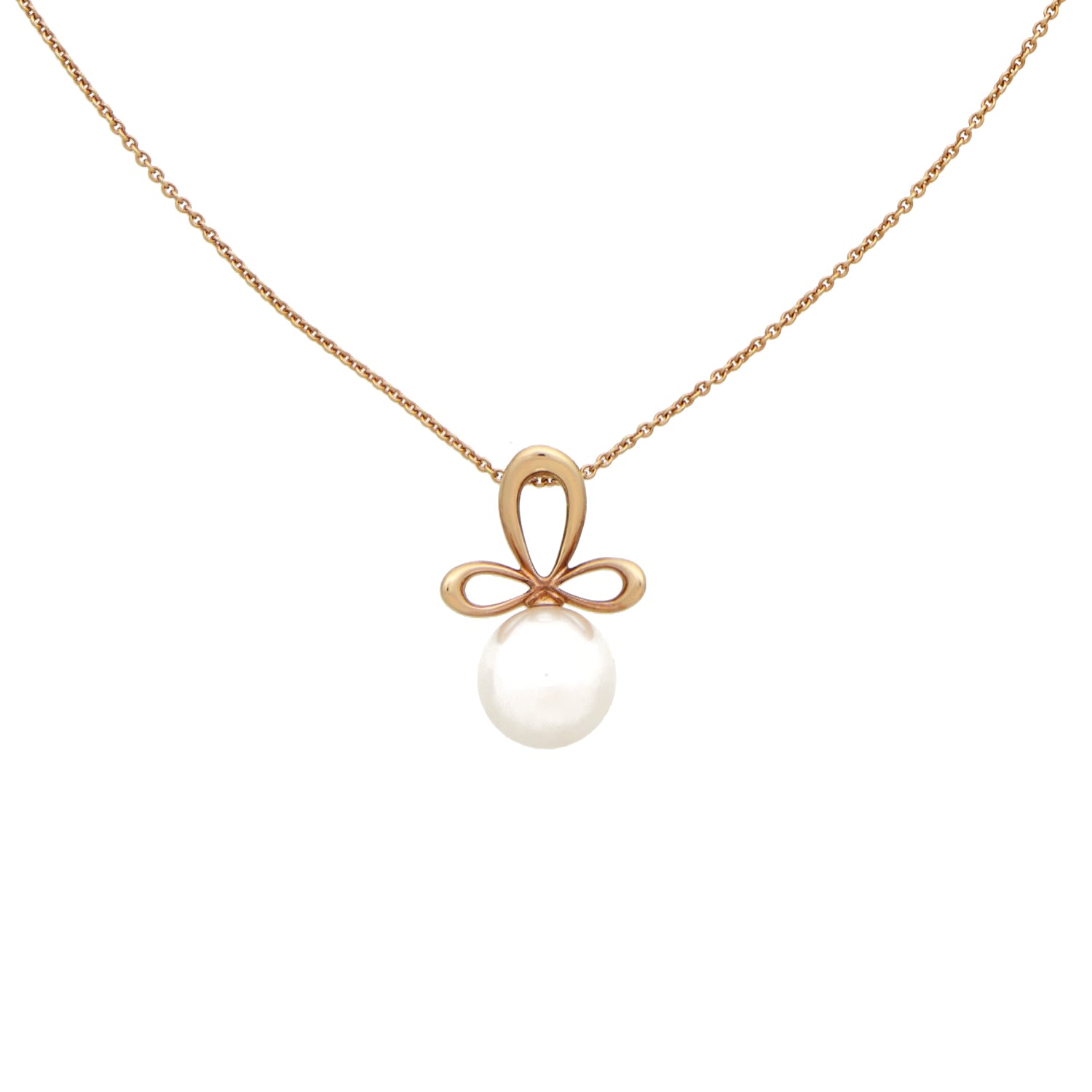 Rose gold necklace with pearl
