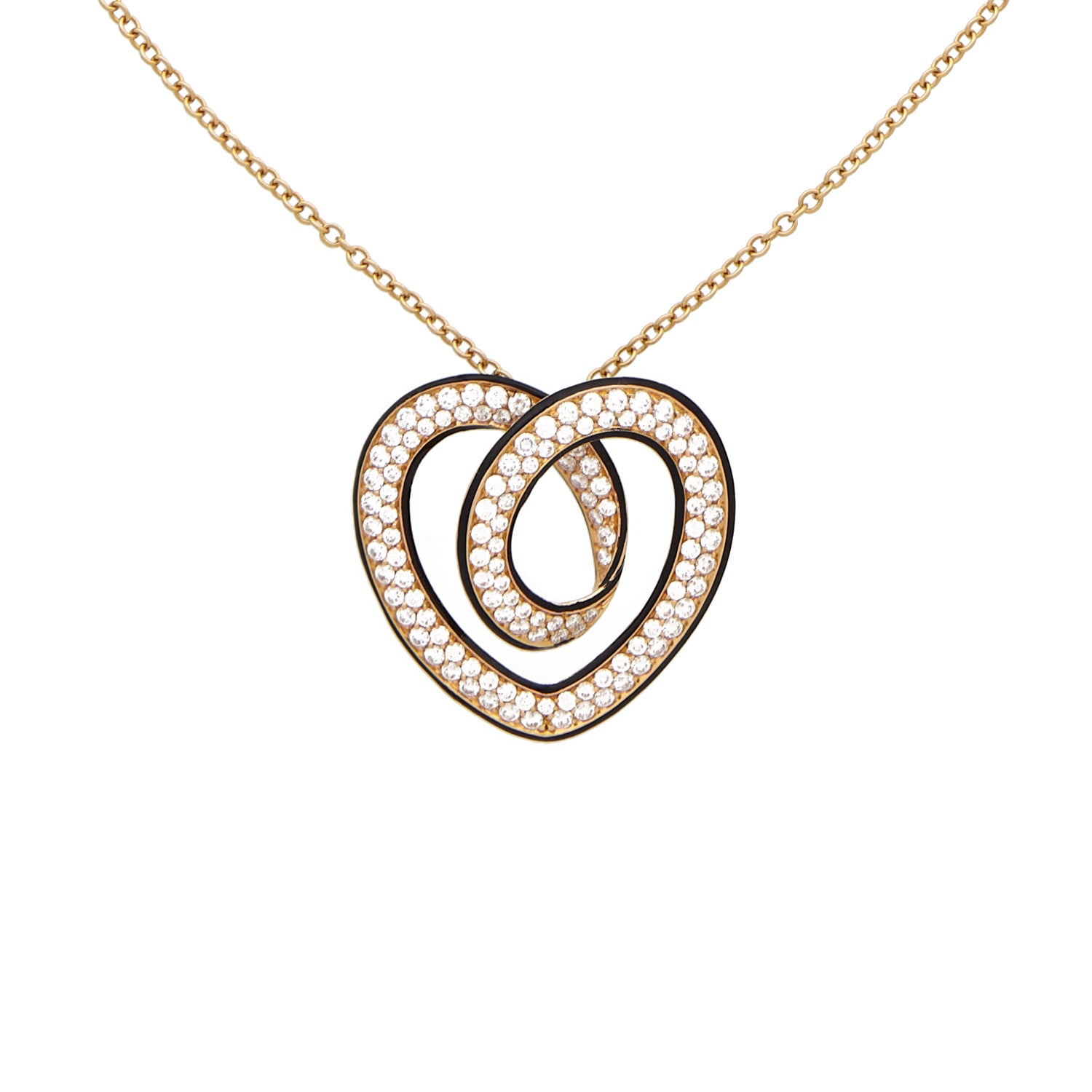 ROSE GOLD NECKLACE WITH DIAMOND HEART