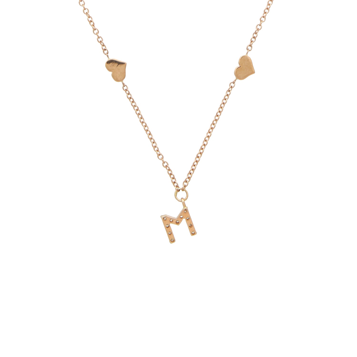 ROSE GOLD NECKLACE WITH LETTER M