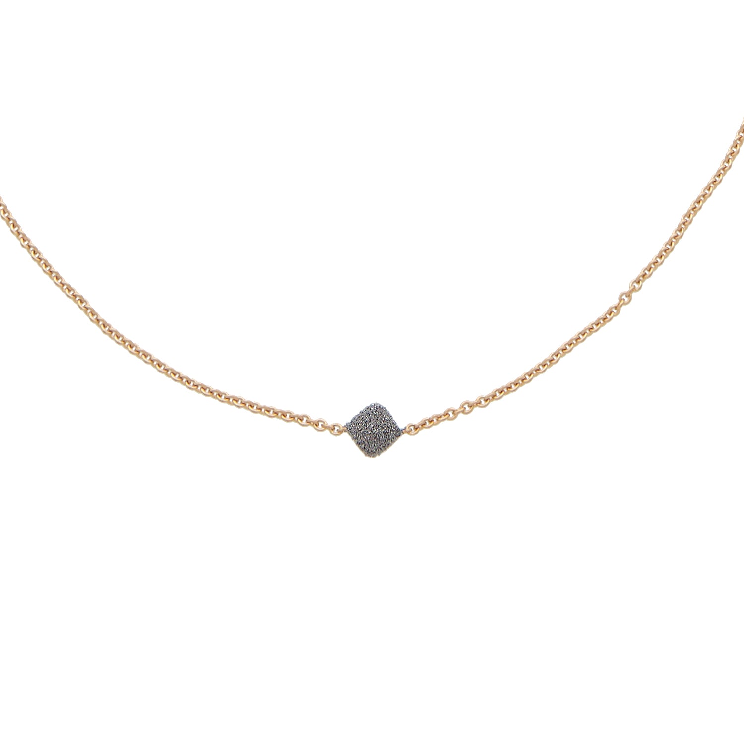Halskette aus Roségold mit Diamantform