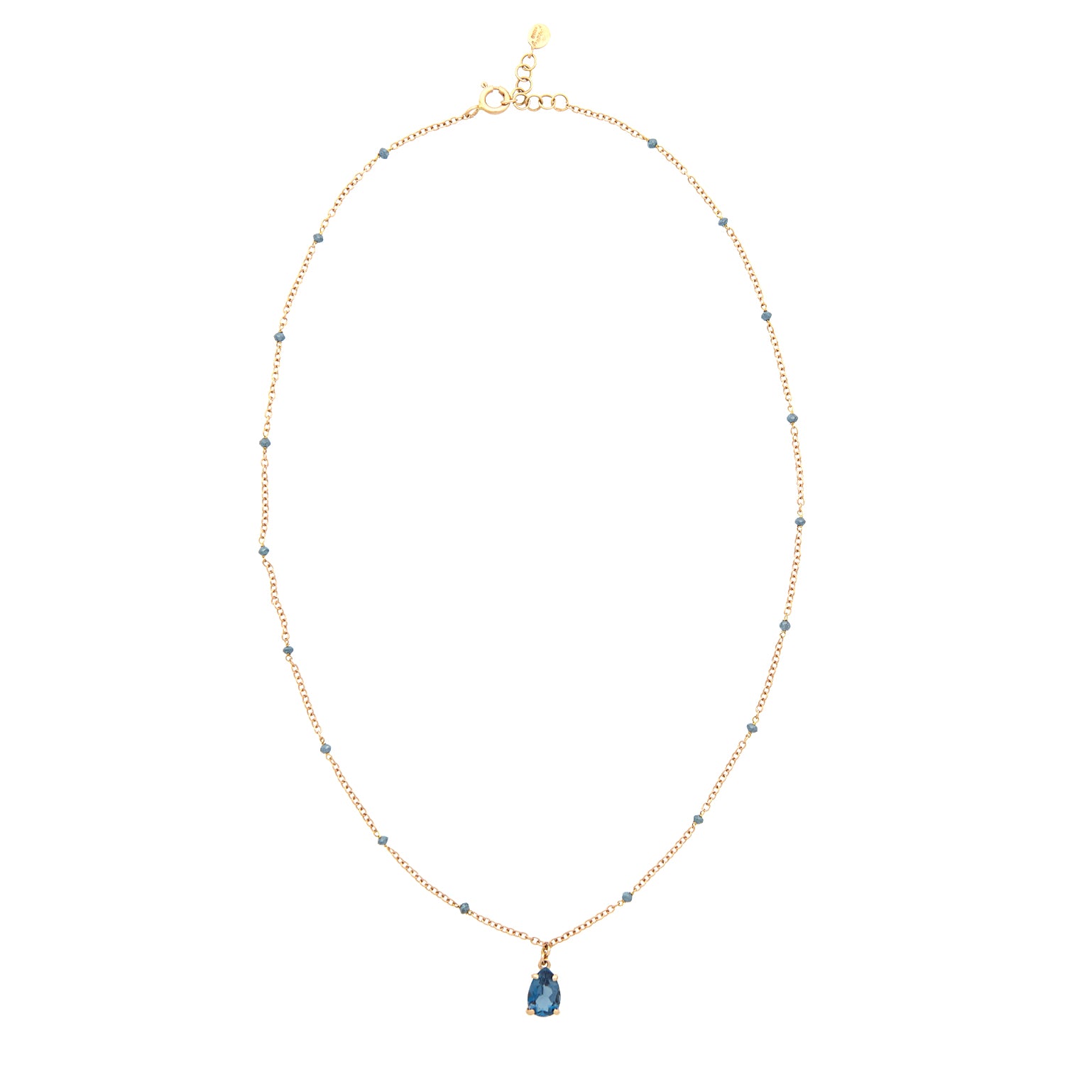 ROSE GOLD NECKLACE WITH LONDON BLUE TOPAS