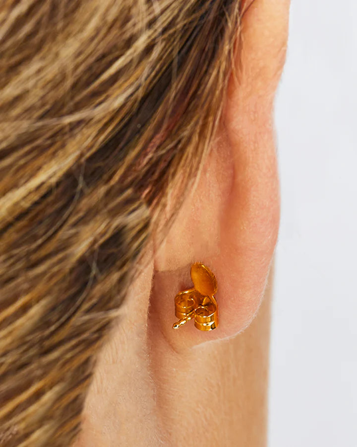 Yellow gold drop-shaped ear jewelry ''Cashmere'' 