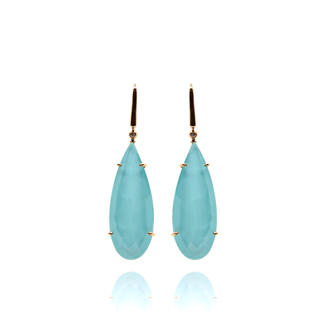 Rose gold earrings with turquoise 