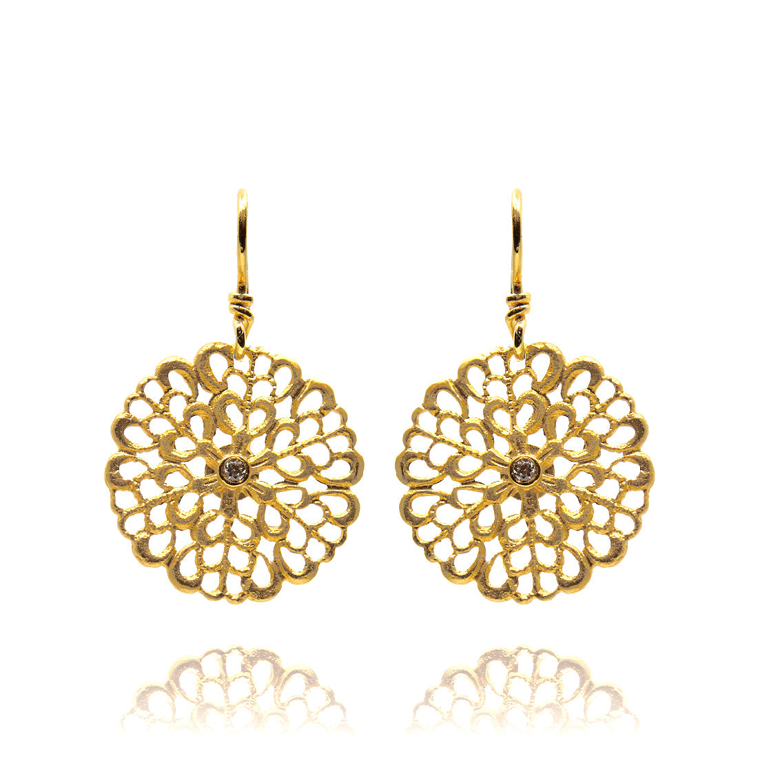yellow gold earrings with diamonds