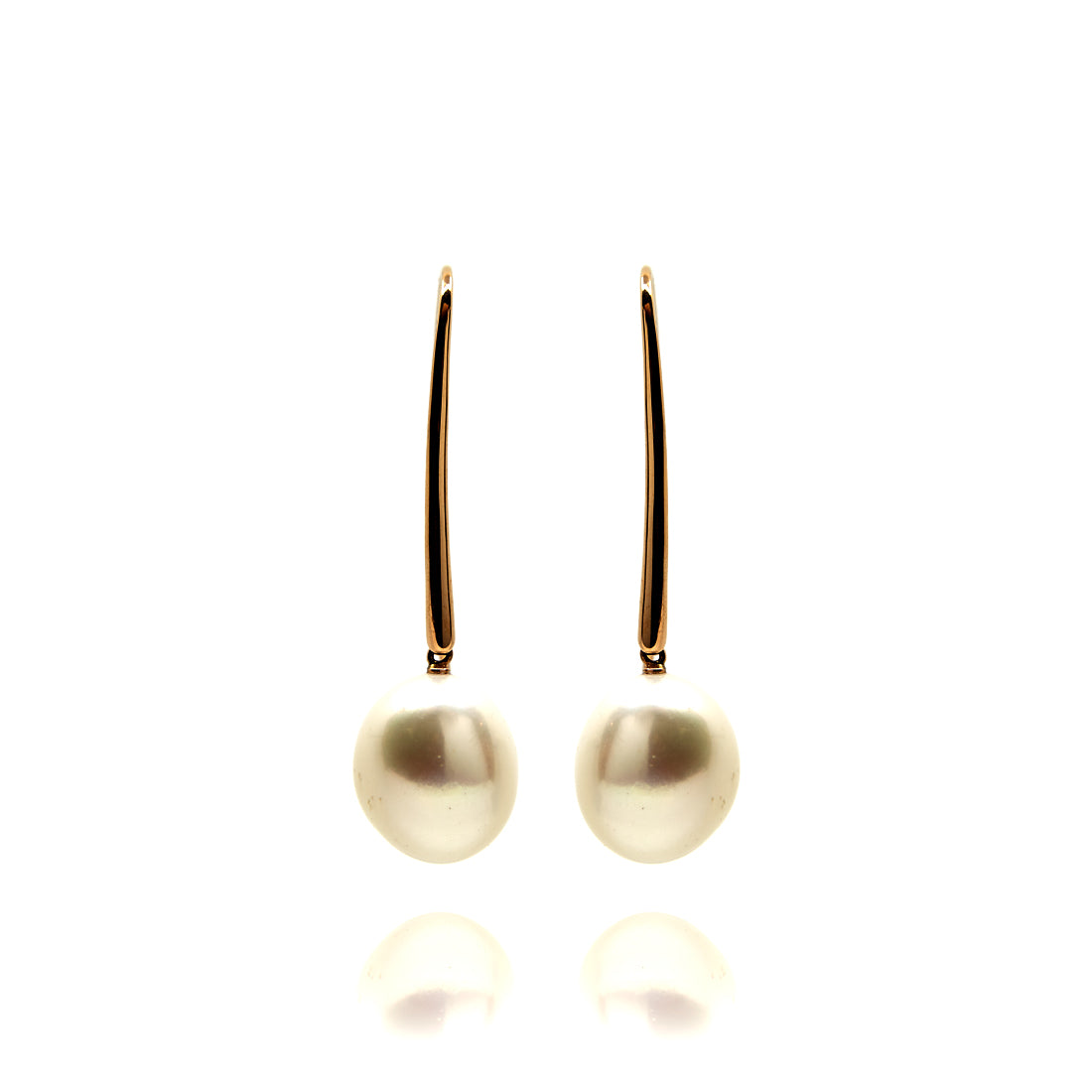 Rose gold earrings with pearls 