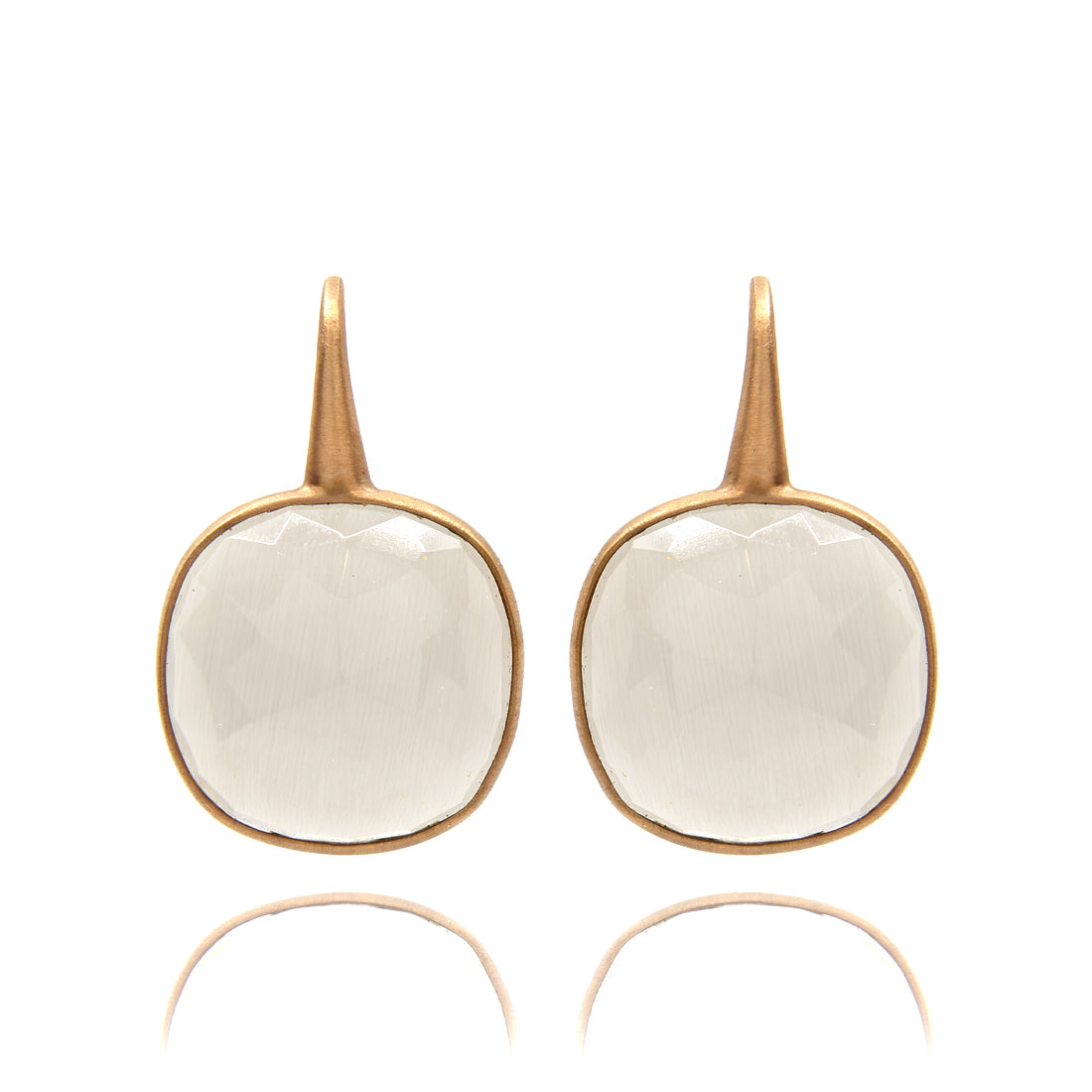Rose gold earrings with quartz 