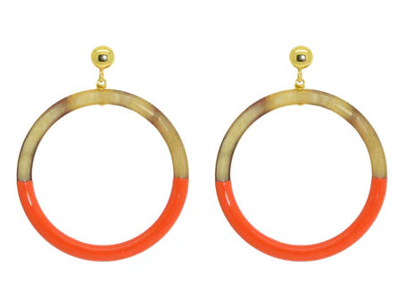 Ivory Orange Hoops "Miccy's"