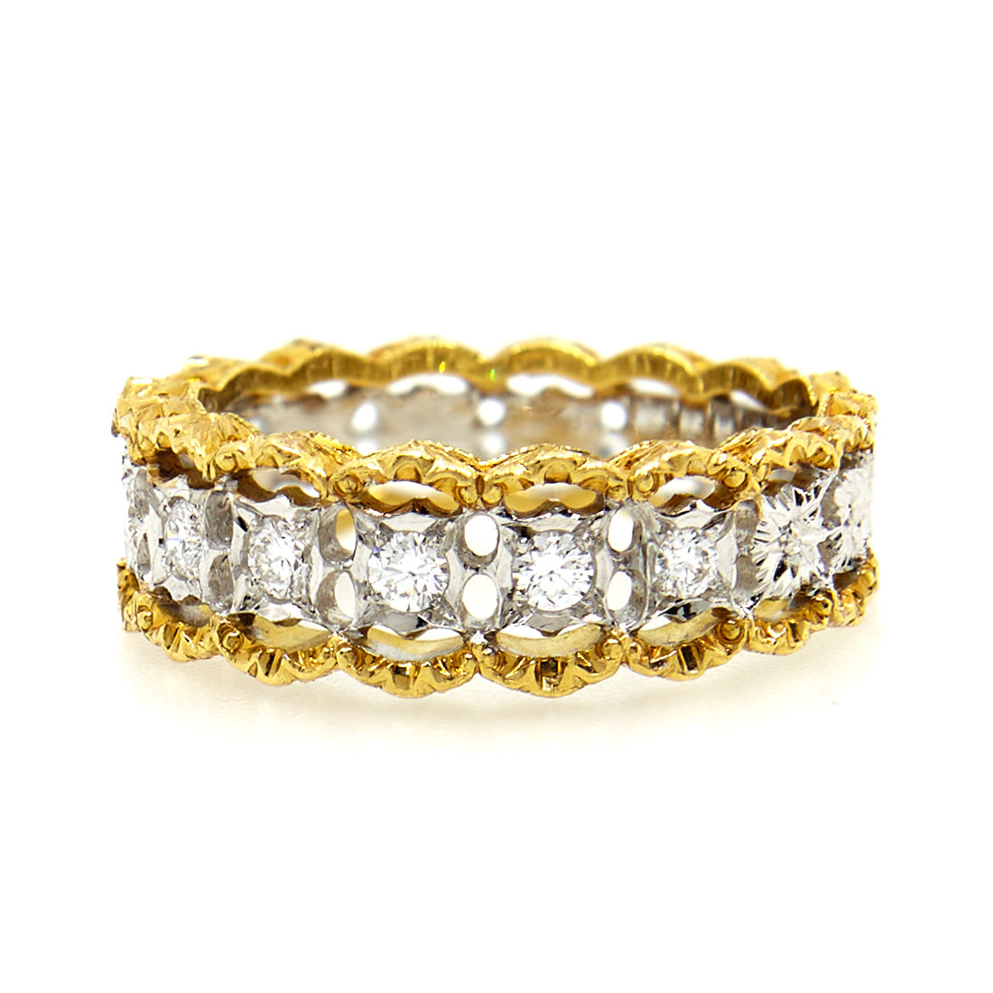 Florentiner Ring aus Gelb- und Weißgold