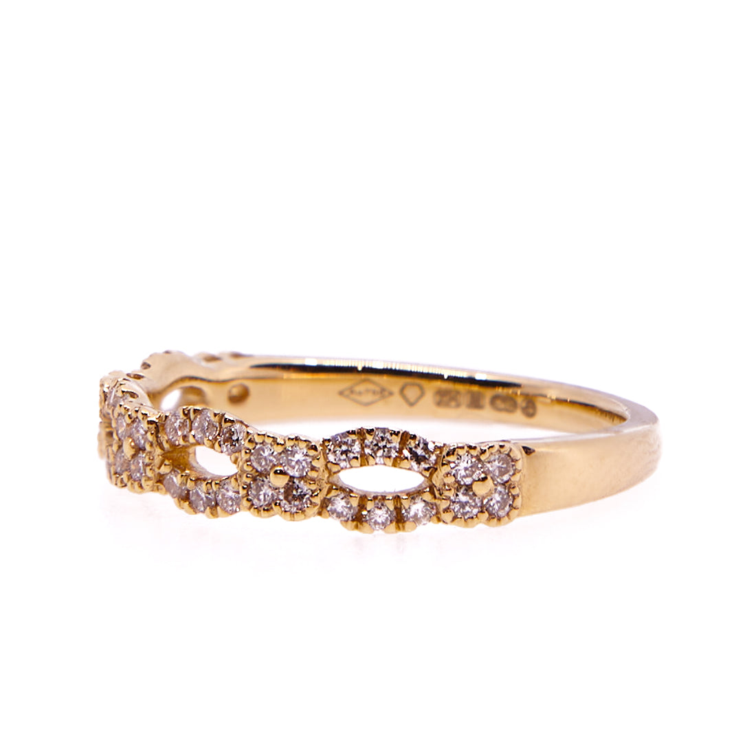 Bandring aus 18 Karat Gelbgold mit Diamant