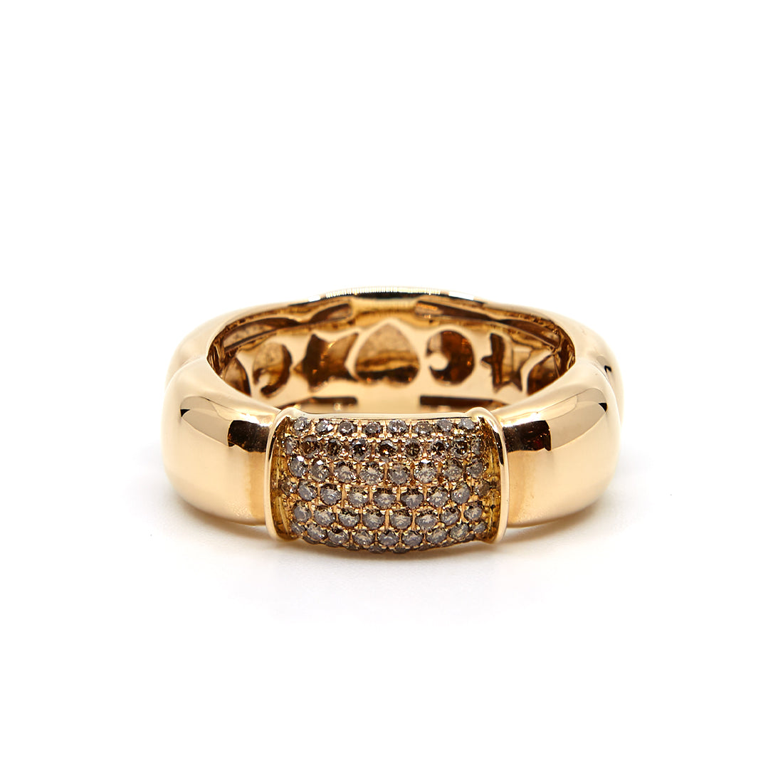 Roségouden ring met bruine diamant ''La Piazza''