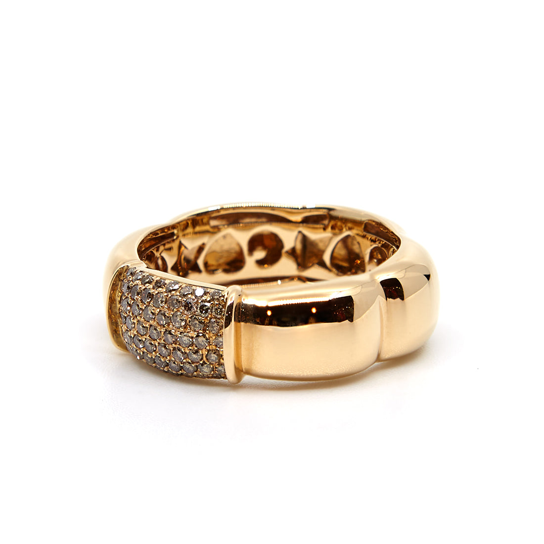Roségouden ring met bruine diamant ''La Piazza''