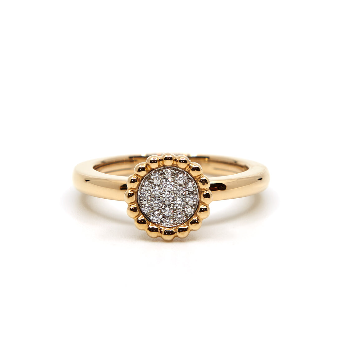 Blumenförmiger Ring aus Roségold mit Diamant „Palladio“