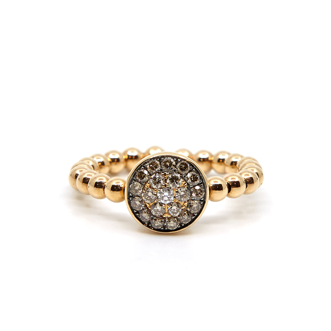 Roségouden ring met bruine en witte diamant ''Palladio''