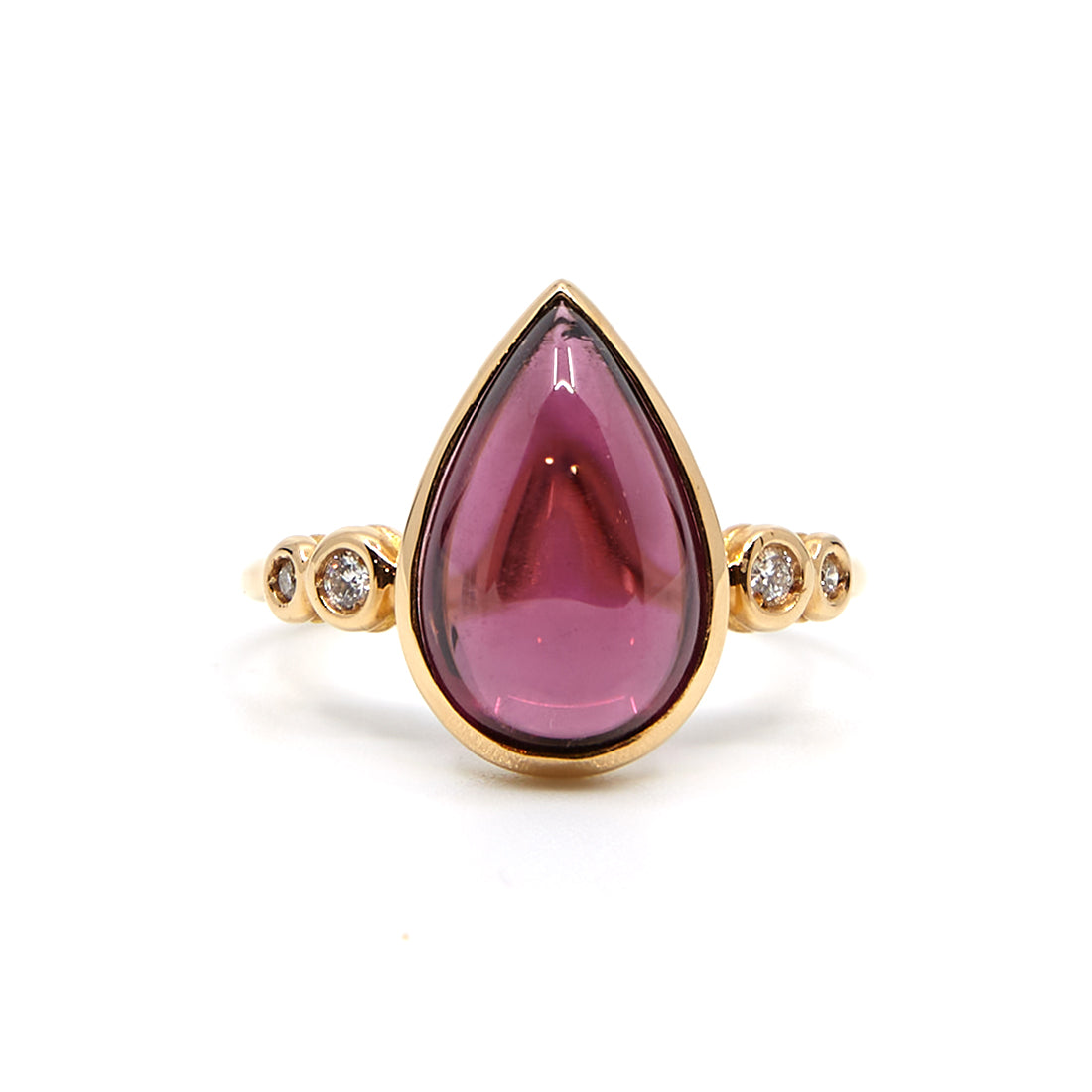 Rose gold ring with rubelite and diamond 